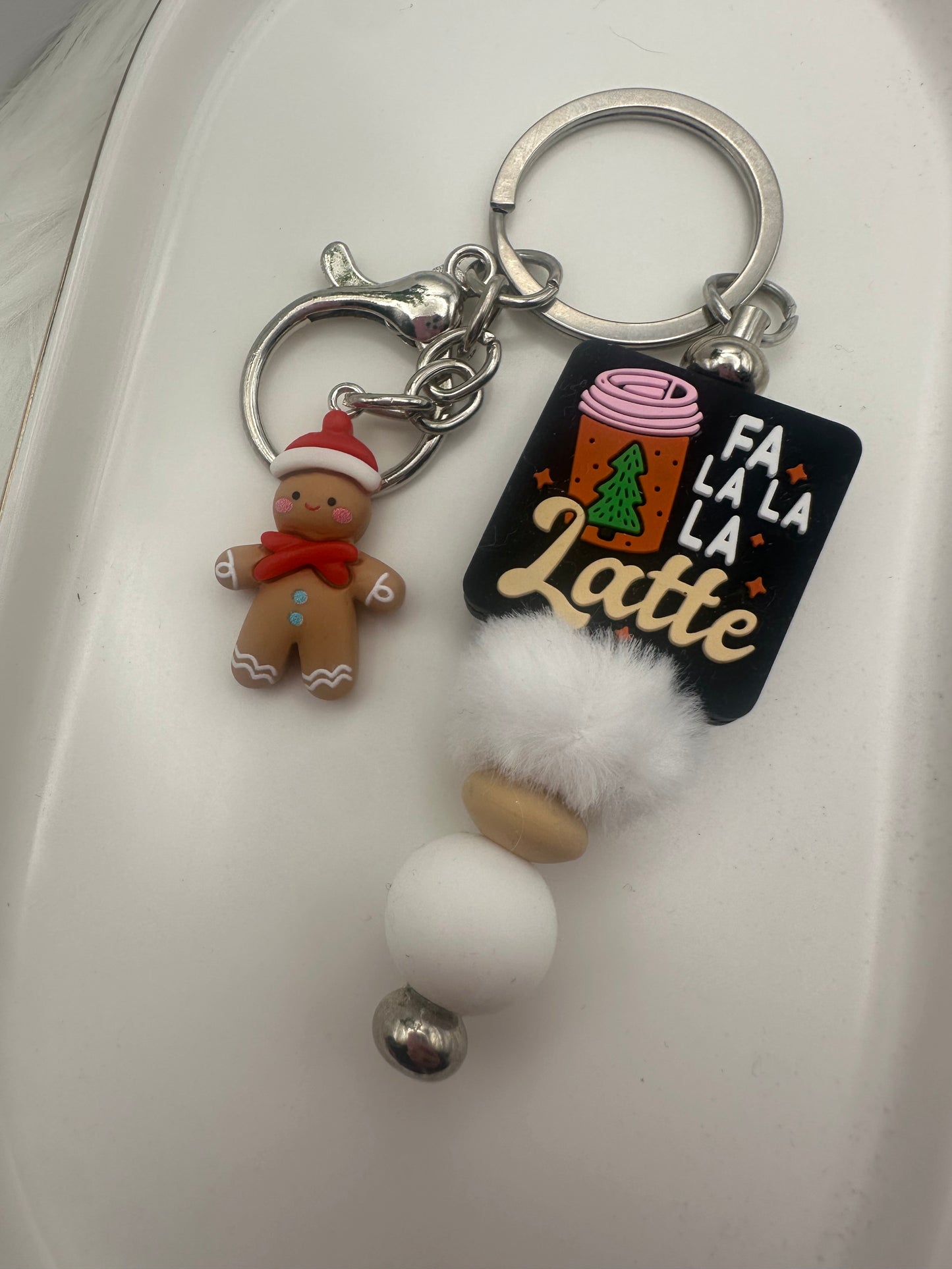 Holiday Fa La La Latte Keychain/Zipper Pull