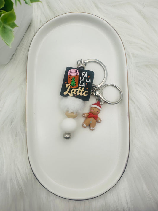 Holiday Fa La La Latte Keychain/Zipper Pull